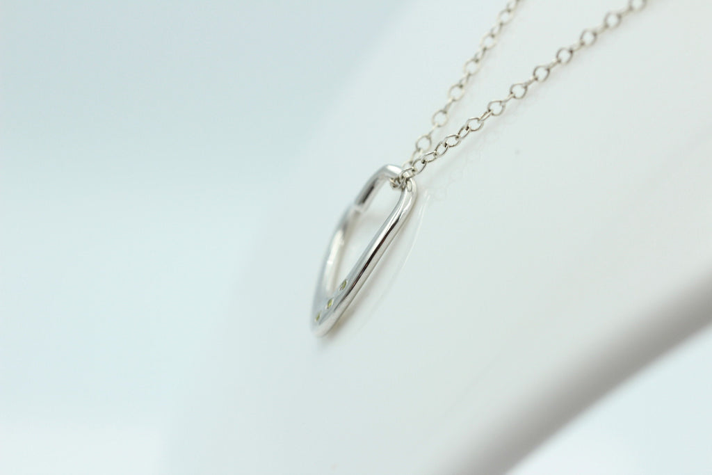 Edler 0,03 Carat weißer Diamant Herzanhänger 925 Silber Herz Collier Kette