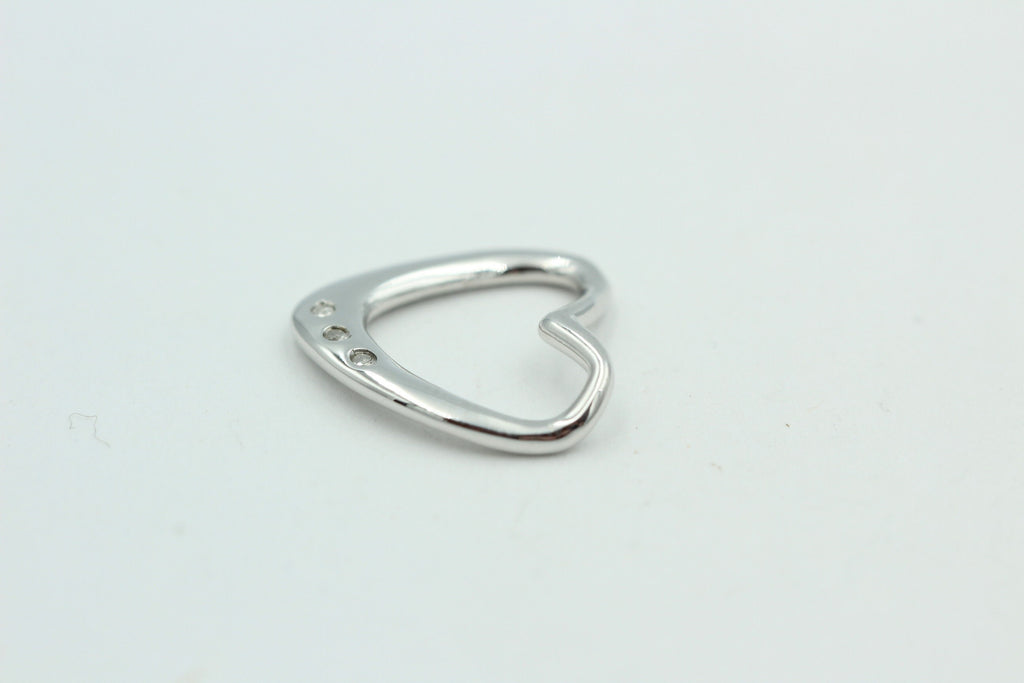 Edler 0,03 Carat weißer Diamant Herzanhänger 925 Silber Herz Collier Kette