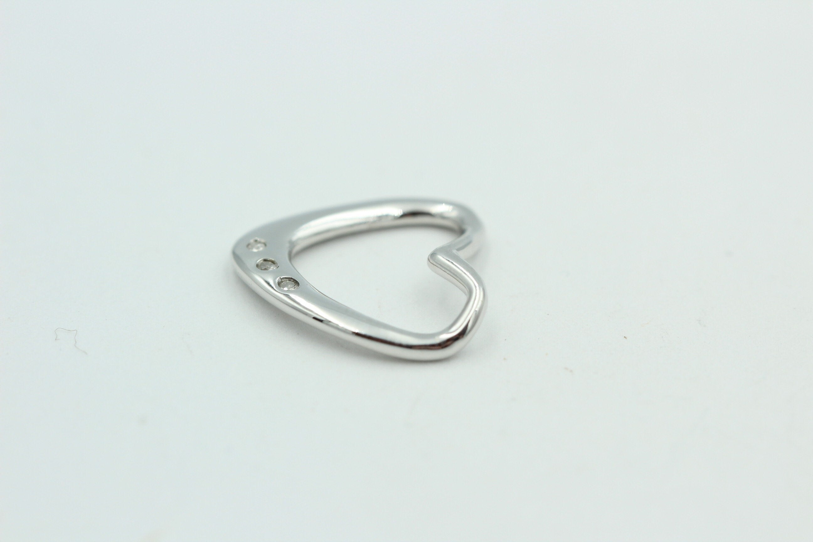 Edler 0,03 Carat weißer Diamant Herzanhänger 925 Silber Herz Collier Kette
