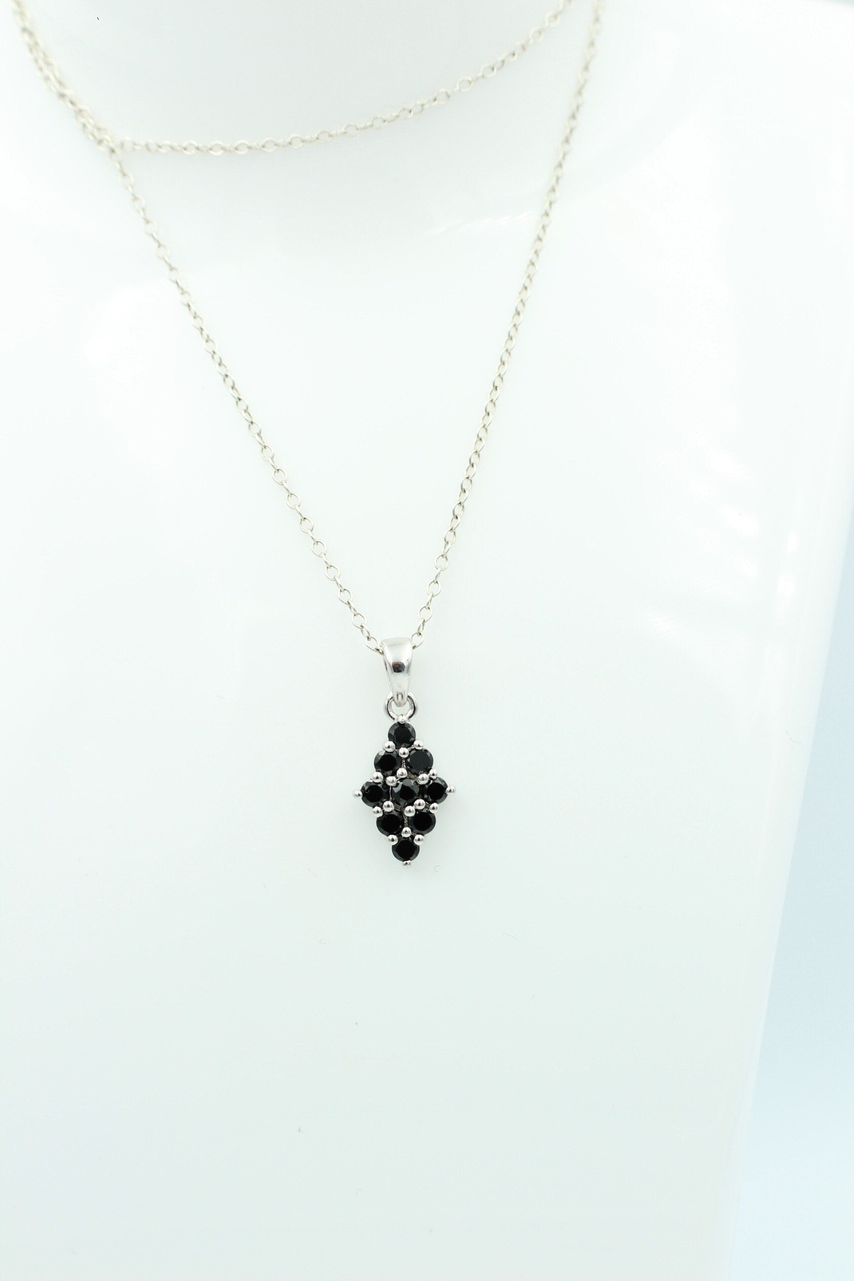 1,75 Carat schwarzer Onyx Anhänger 925 Silber Onyxanhänger
