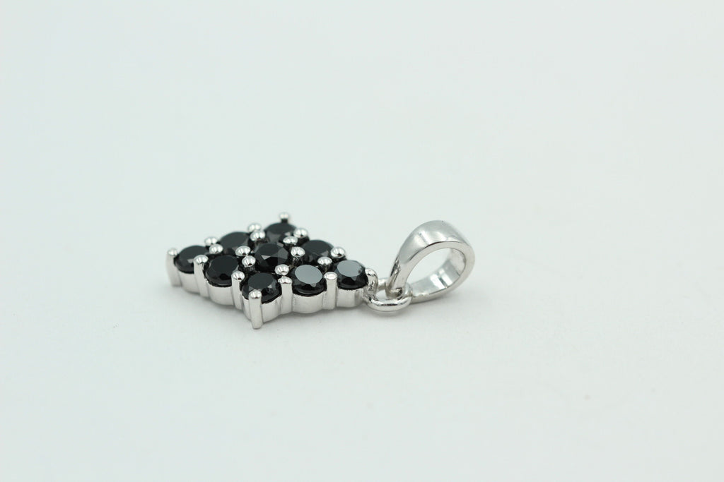 1,75 Carat schwarzer Onyx Anhänger 925 Silber Onyxanhänger