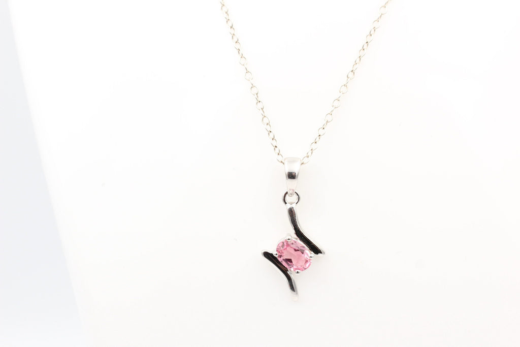 0,72 Carat pinkTopas Anhänger 925 Silber Collier Kette pinkfarbener Edelstein
