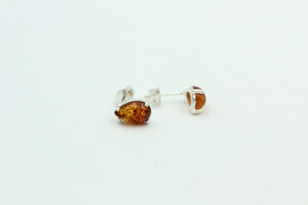 Edler Bernstein Ohrstecker Unisex 925 Silber Ohrschmuck Bernsten aus Litauen
