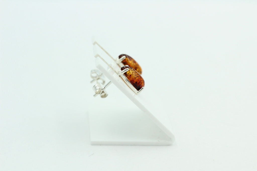 Edler Bernstein Ohrstecker Unisex 925 Silber Ohrschmuck Bernsten aus Litauen