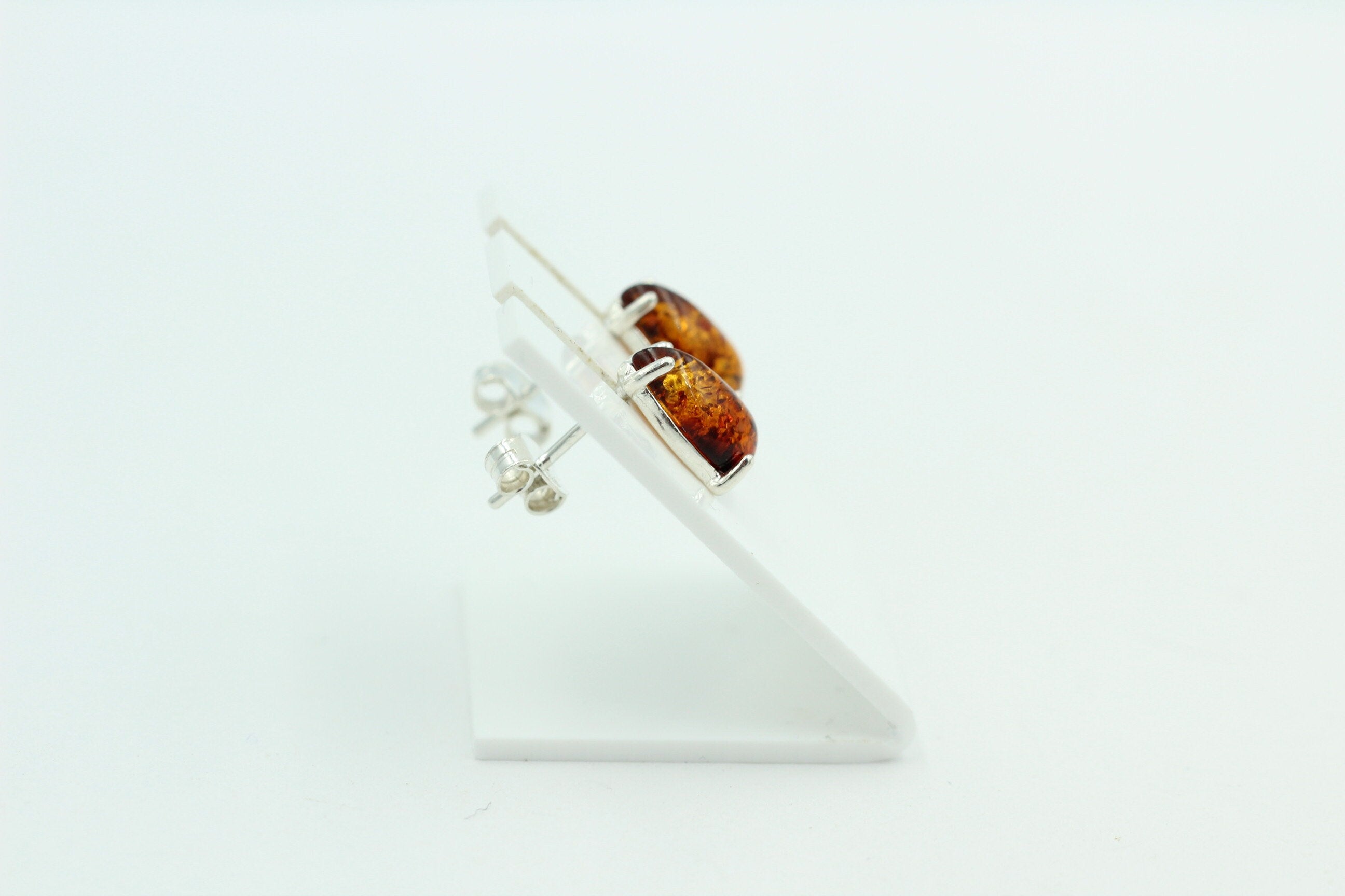Edler Bernstein Ohrstecker Unisex 925 Silber Ohrschmuck Bernsten aus Litauen