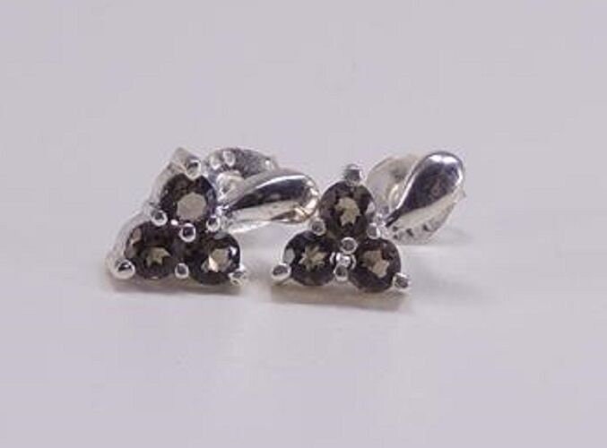 Edle 0,78 Carat Rauchquarz, Topas Trauben Ohrstecker, Ohrring, 925 Silber