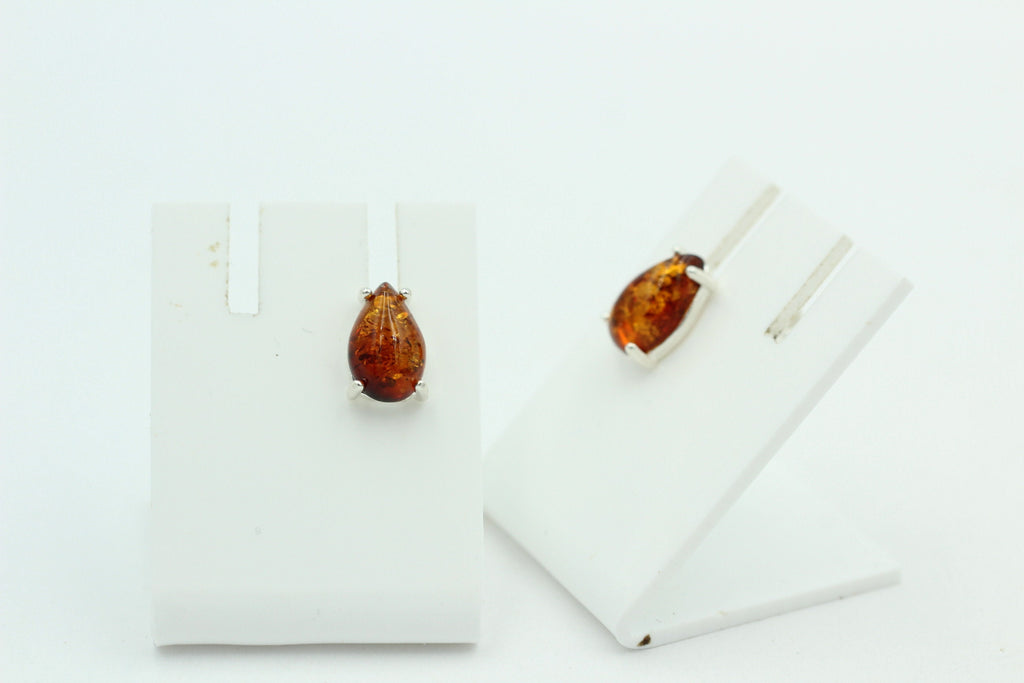 Edler Bernstein Ohrstecker Unisex 925 Silber Ohrschmuck Bernsten aus Litauen
