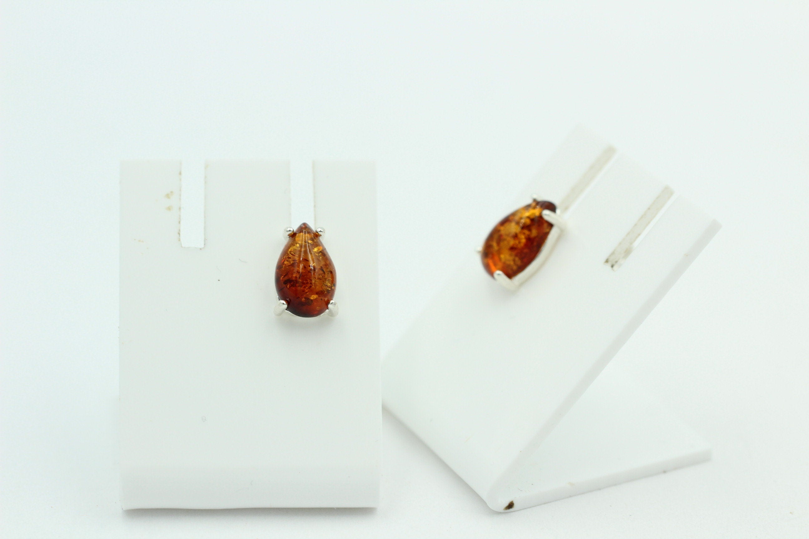 Edler Bernstein Ohrstecker Unisex 925 Silber Ohrschmuck Bernsten aus Litauen