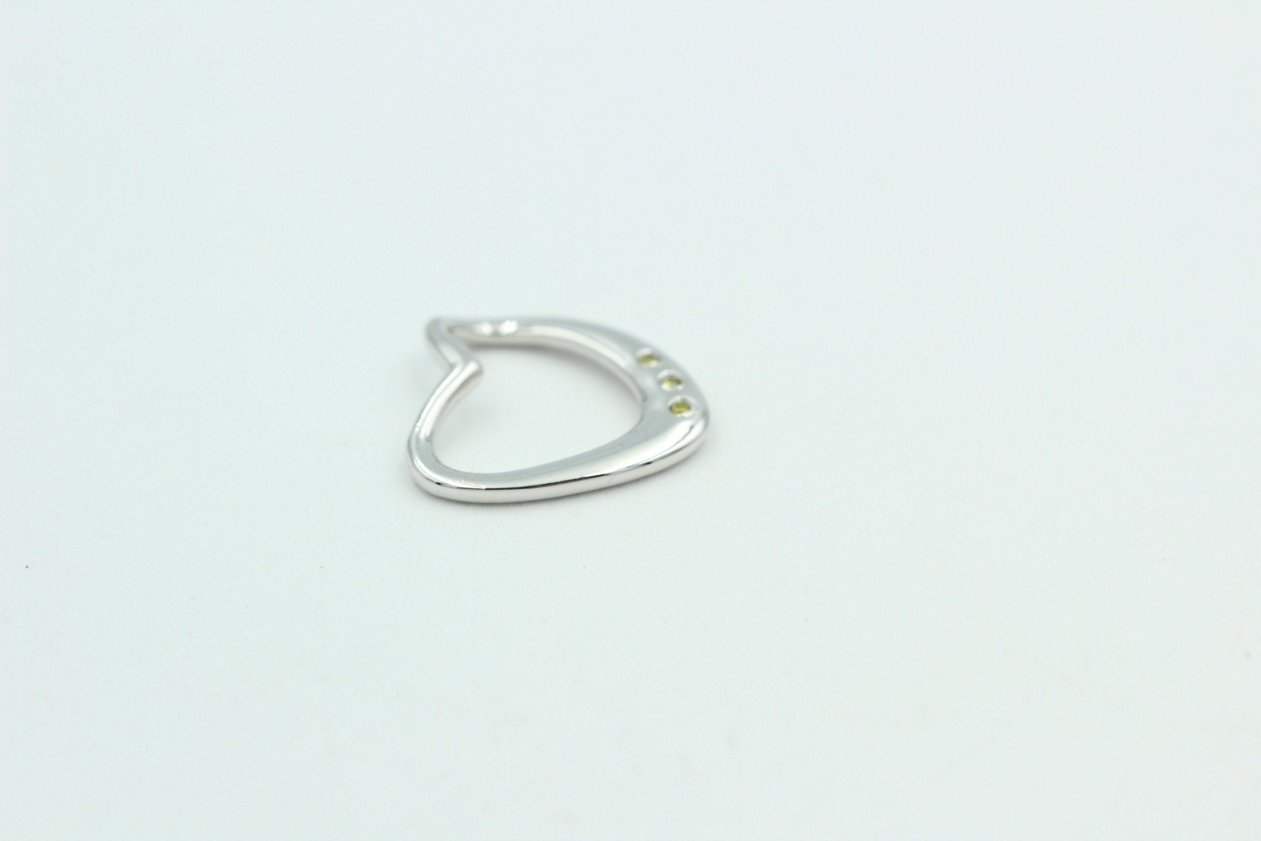 Edler 0,03 Carat gelber Diamant Herzanhänger 925 Silber Herz Collier Kette