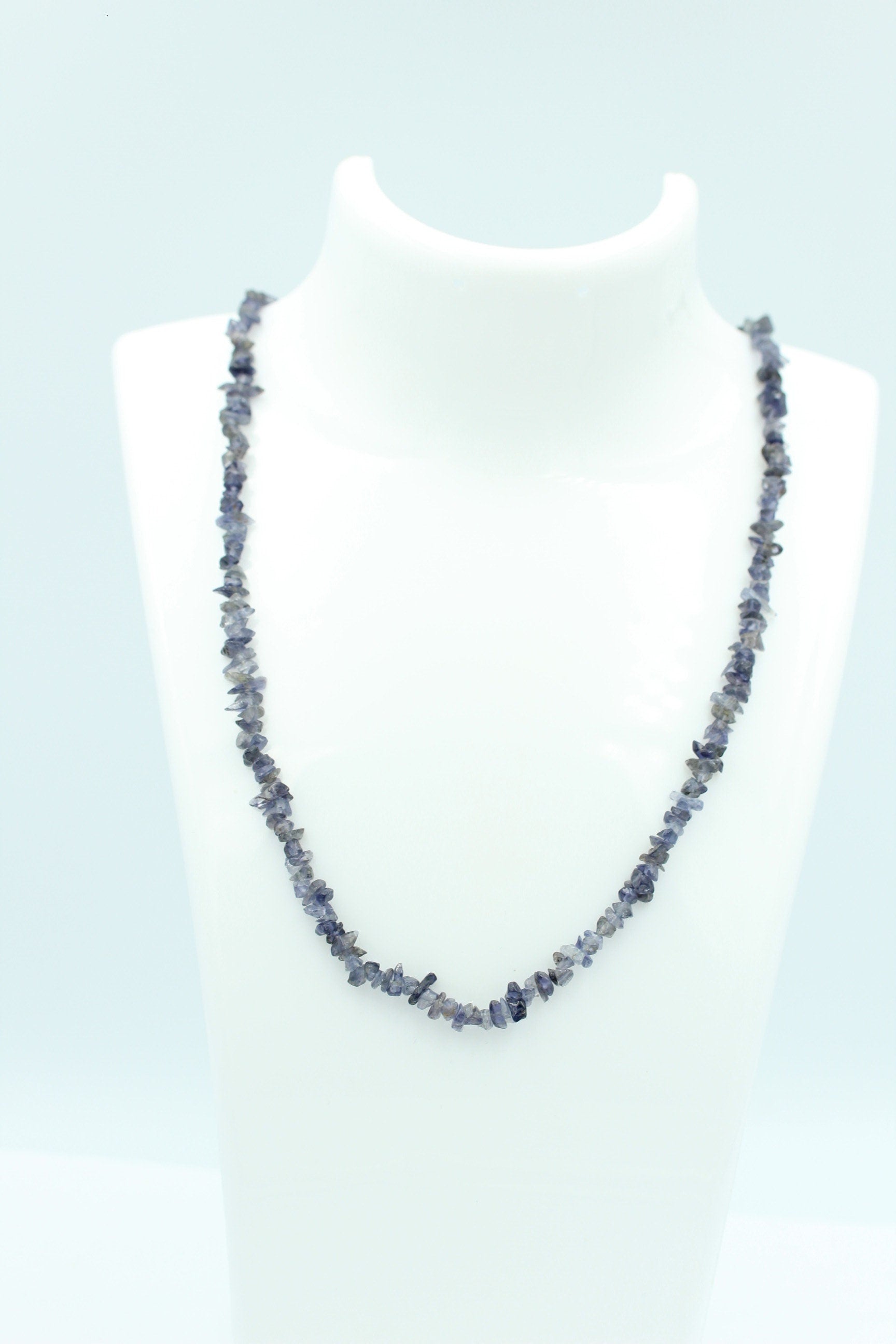 38,1  Carat funkelndes Iolith Collier Splitterkette 925 Silber mit Verlängerung