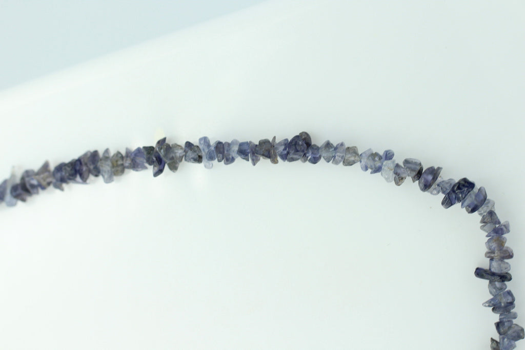 38,1  Carat funkelndes Iolith Collier Splitterkette 925 Silber mit Verlängerung