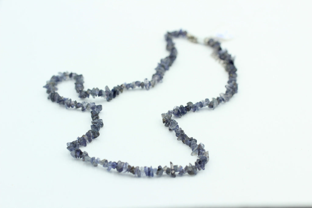 38,1  Carat funkelndes Iolith Collier Splitterkette 925 Silber mit Verlängerung