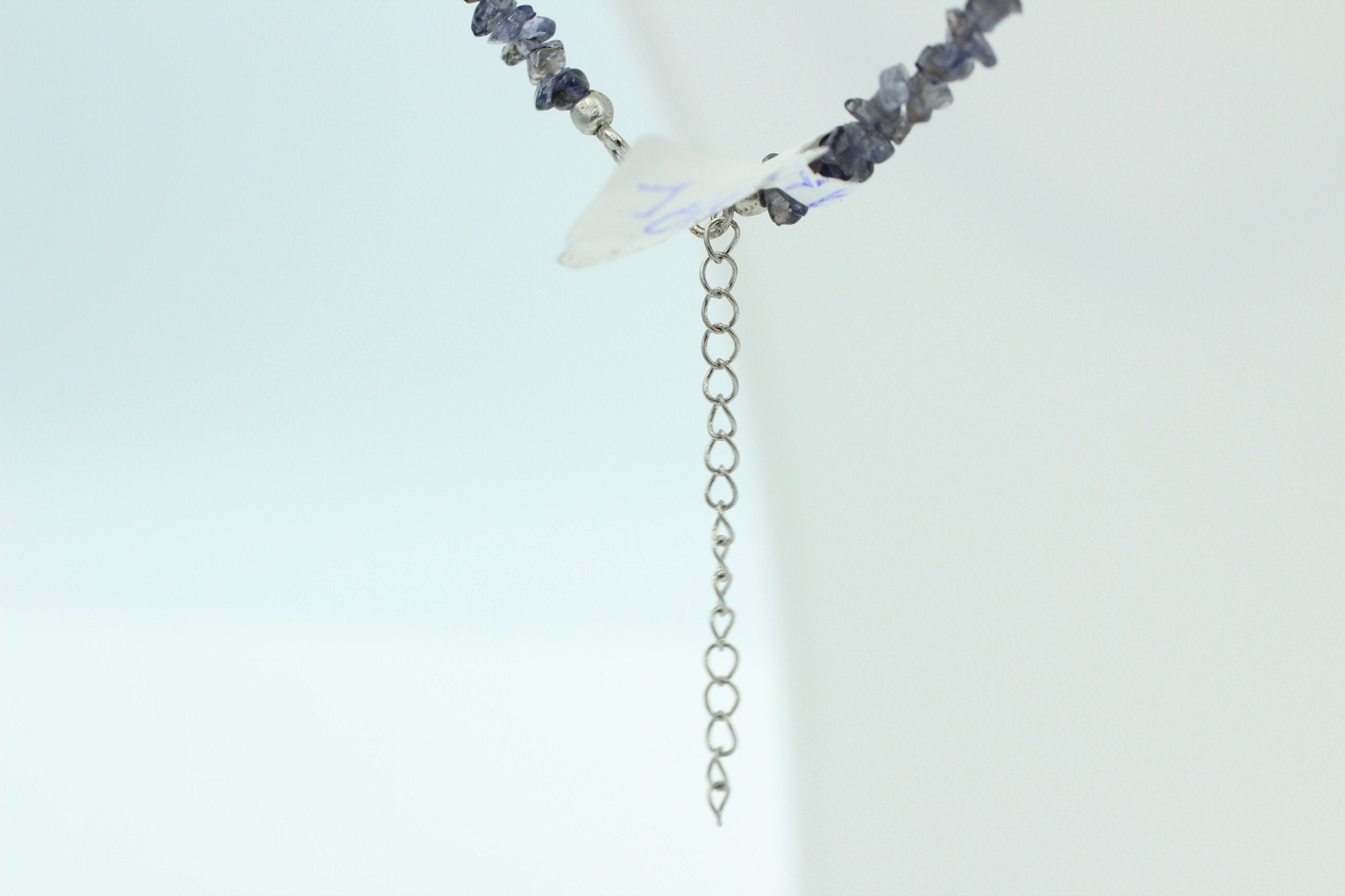 38,1  Carat funkelndes Iolith Collier Splitterkette 925 Silber mit Verlängerung