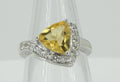 Edler 2,95 Carat Citrin weisstopas Ring 925 Silber Grasse 19 / 9 gelber Edelstein