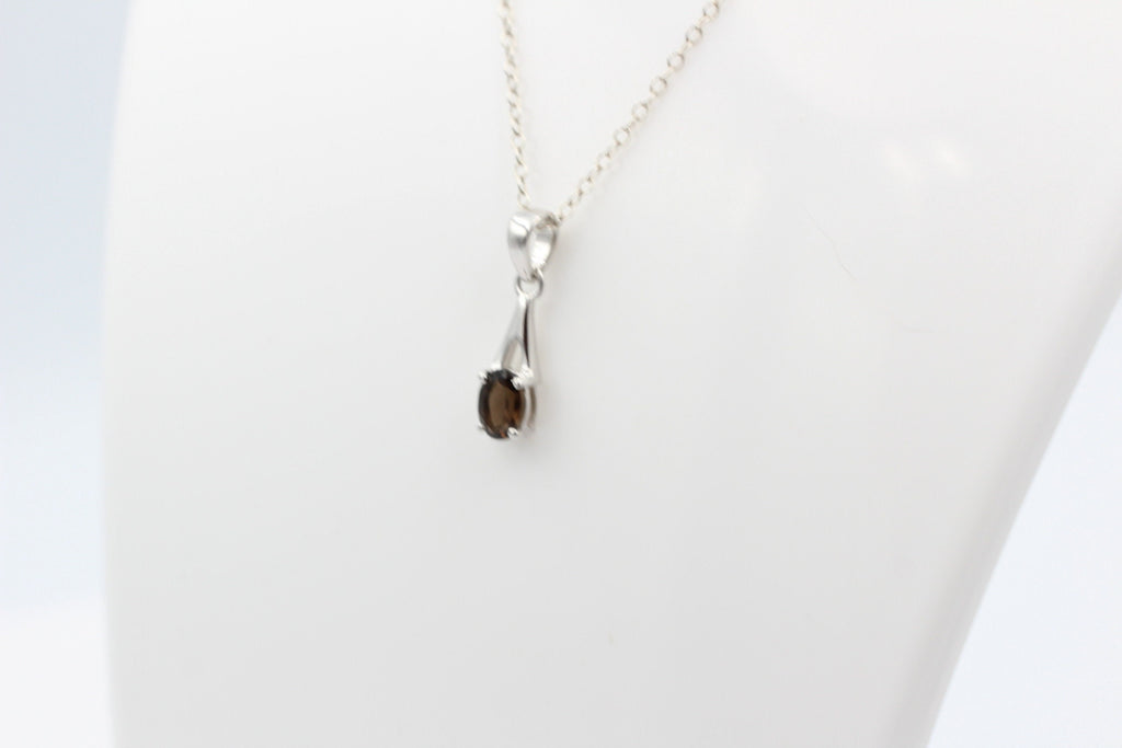 0,72  Carat Rauchquarz Anhänger 925 Silber Rauchtopas topas