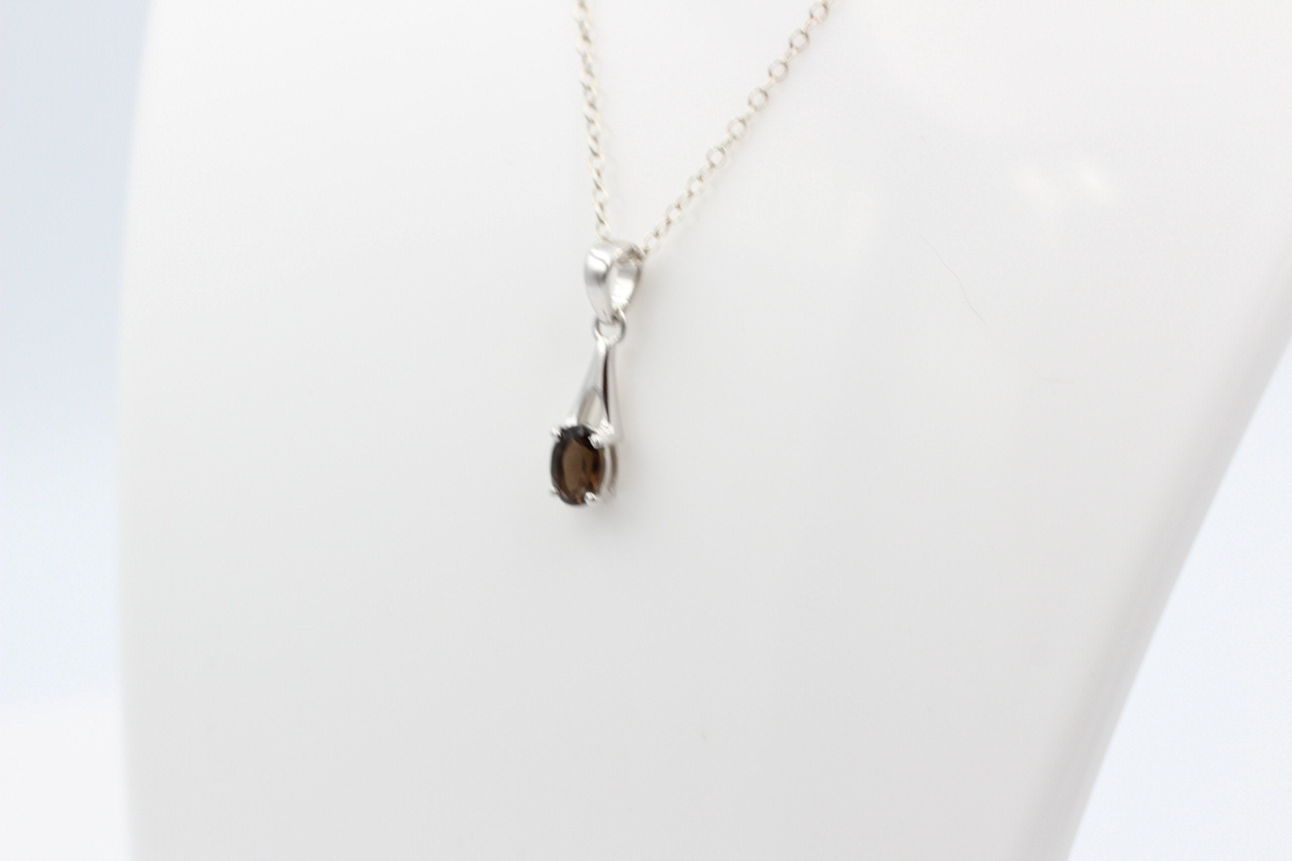 0,72  Carat Rauchquarz Anhänger 925 Silber Rauchtopas topas