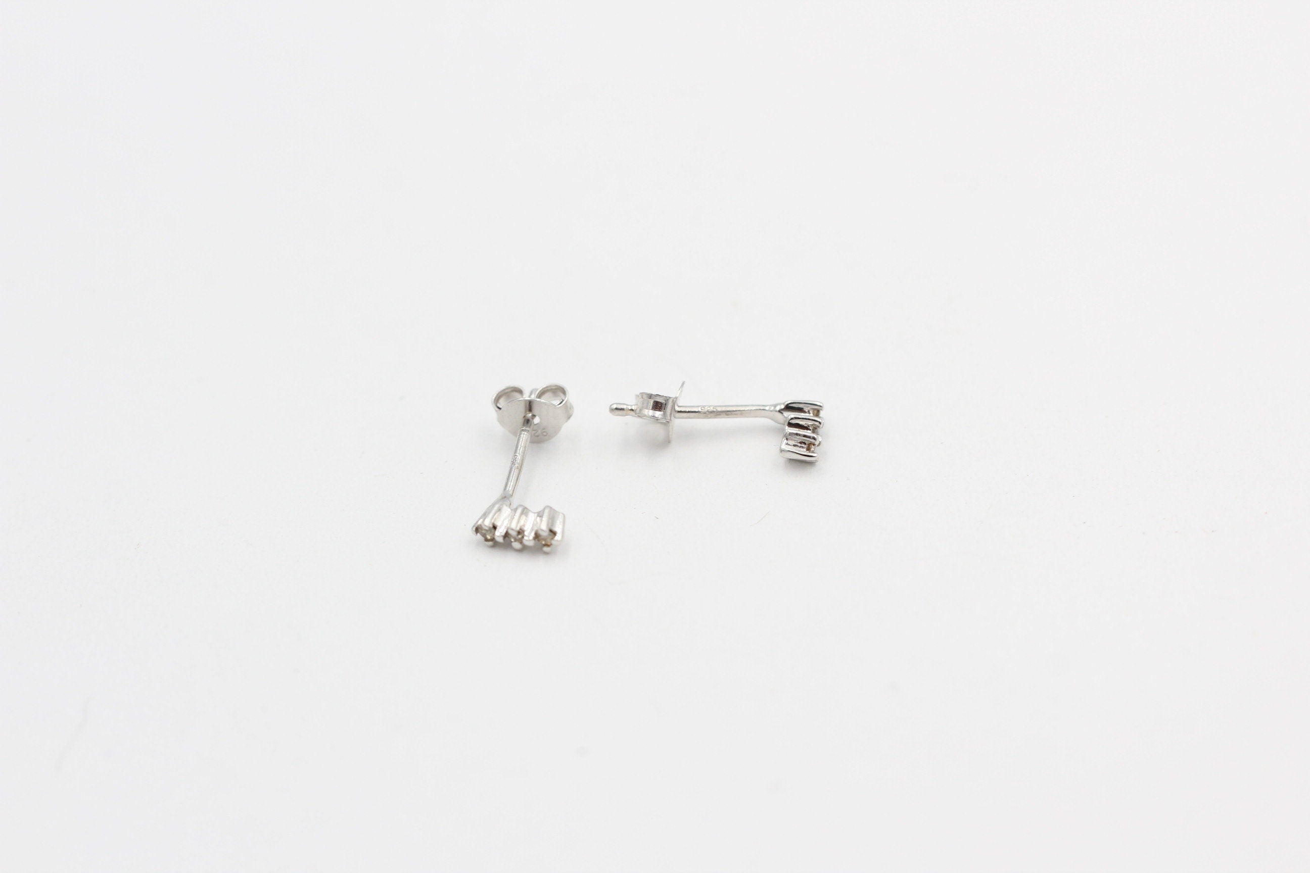 Edle 0,05 Carat champangner Diamant Ohrstecker 925 Silber Diamantohrstecker Top