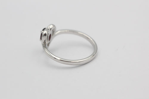 0,53 Carat Rhodolith Herz Ring 925 Silber Fingerring Herzring  6 / 16,6 / 52