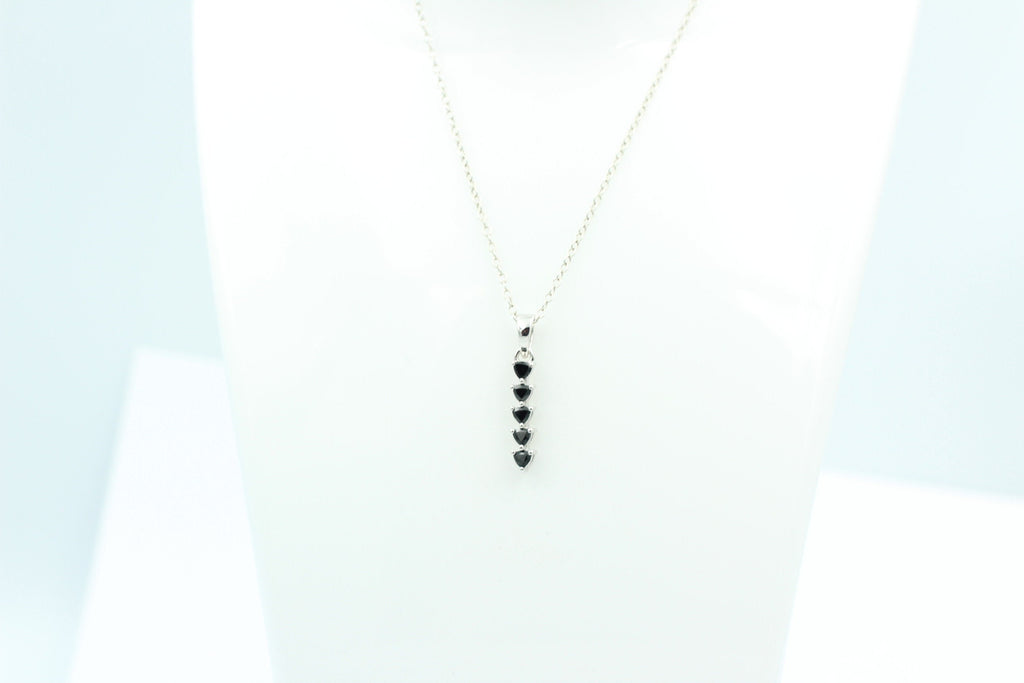 Edler 1,0 Carat schwarzer Onyx Anhänger 925 Sterling Silber Collier Kette Top