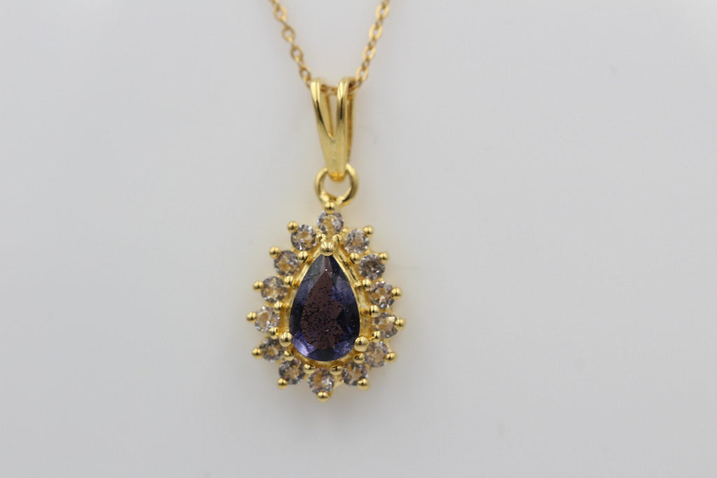 Edler 1,1 Carat Iolitht Weißtopas Anhänger 925 Silber  Wassersaphir
