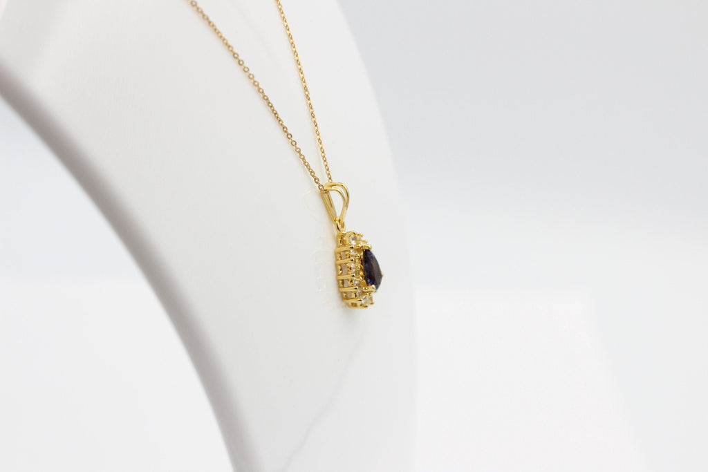 Edler 1,1 Carat Iolitht Weißtopas Anhänger 925 Silber  Wassersaphir