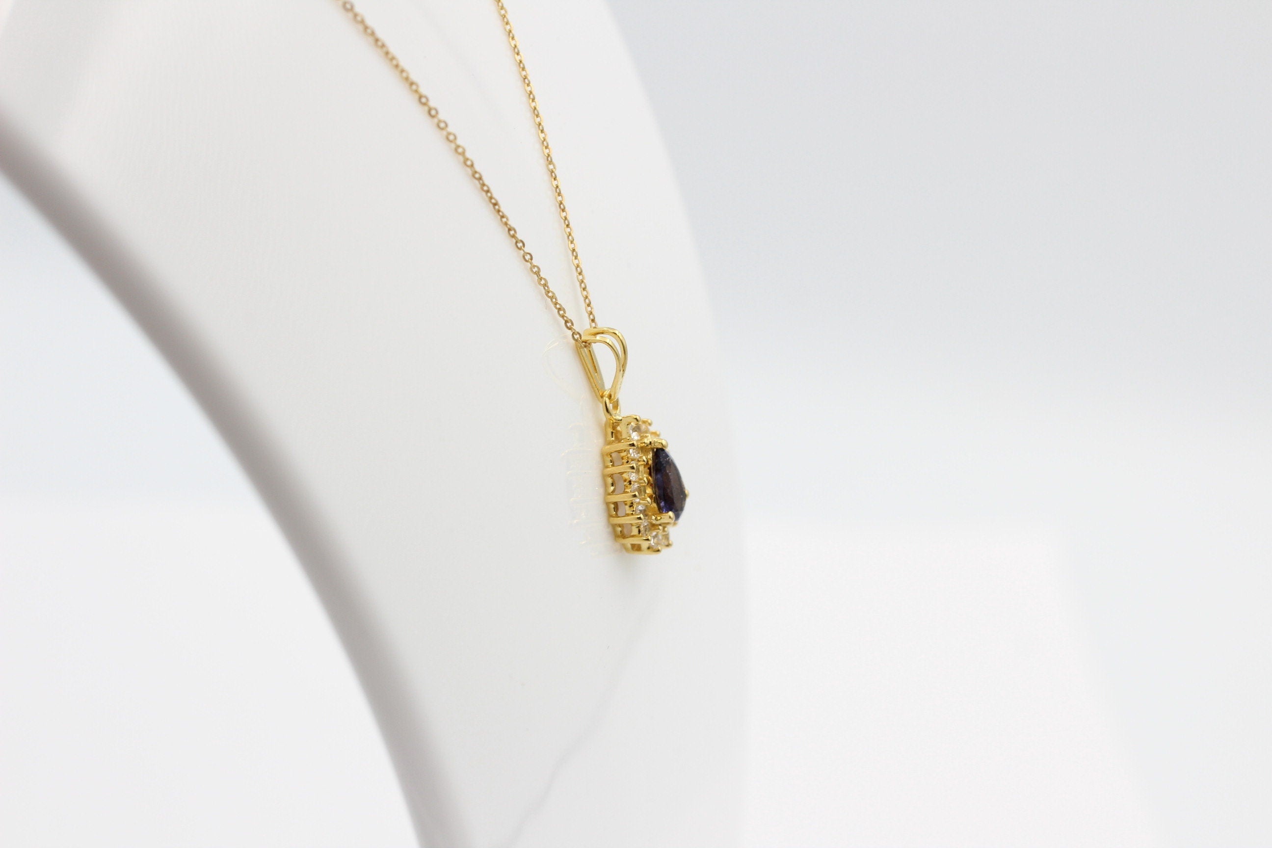 Edler 1,1 Carat Iolitht Weißtopas Anhänger 925 Silber  Wassersaphir