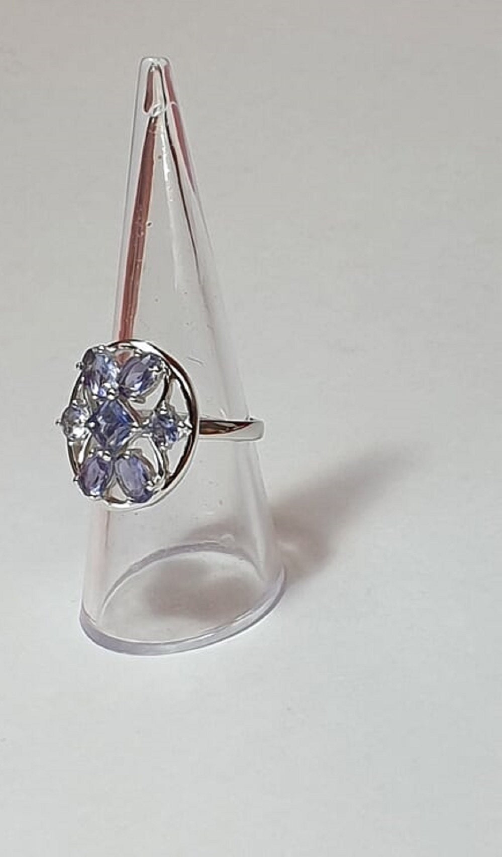 Design pur 3,9 Carat Iolith  Ring 925 Silber Grasse 58 / 8/ 18,5 Wassersaphir