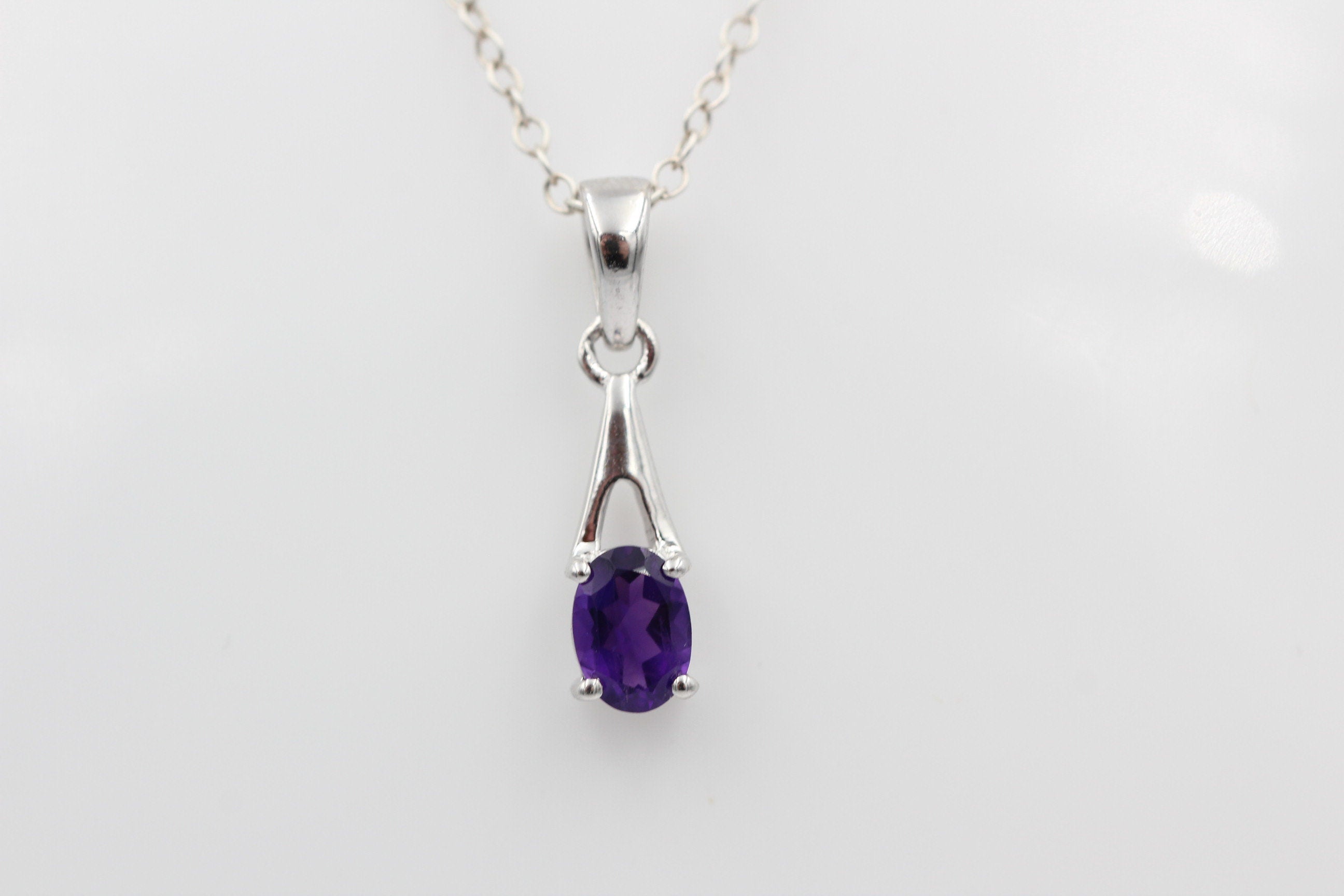 0,72  Carat afrikanischer Amethyst Anhänger 925 Silber  Edelstein