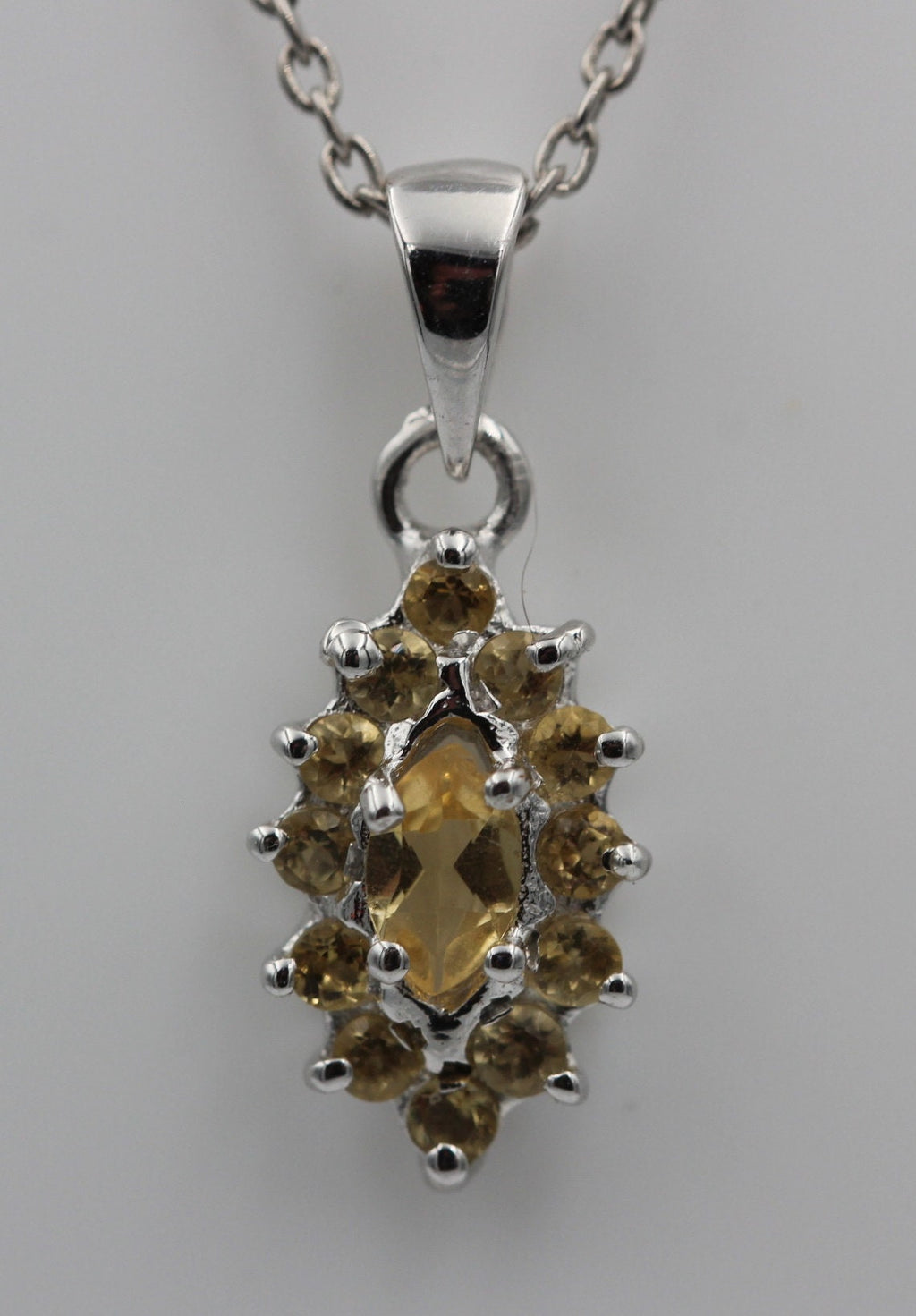 0,60 Carat Citrin Anhänger 925 Silber goldgelber Edesltein Top