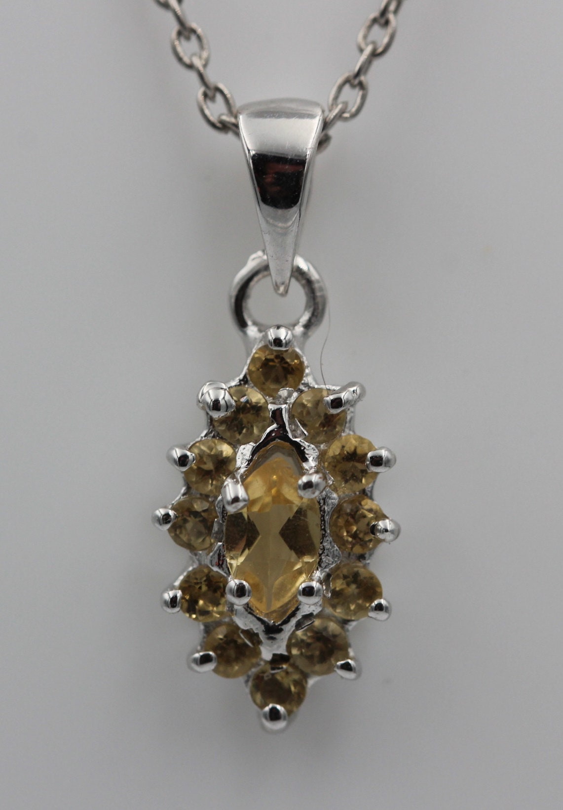 0,60 Carat Citrin Anhänger 925 Silber goldgelber Edesltein Top