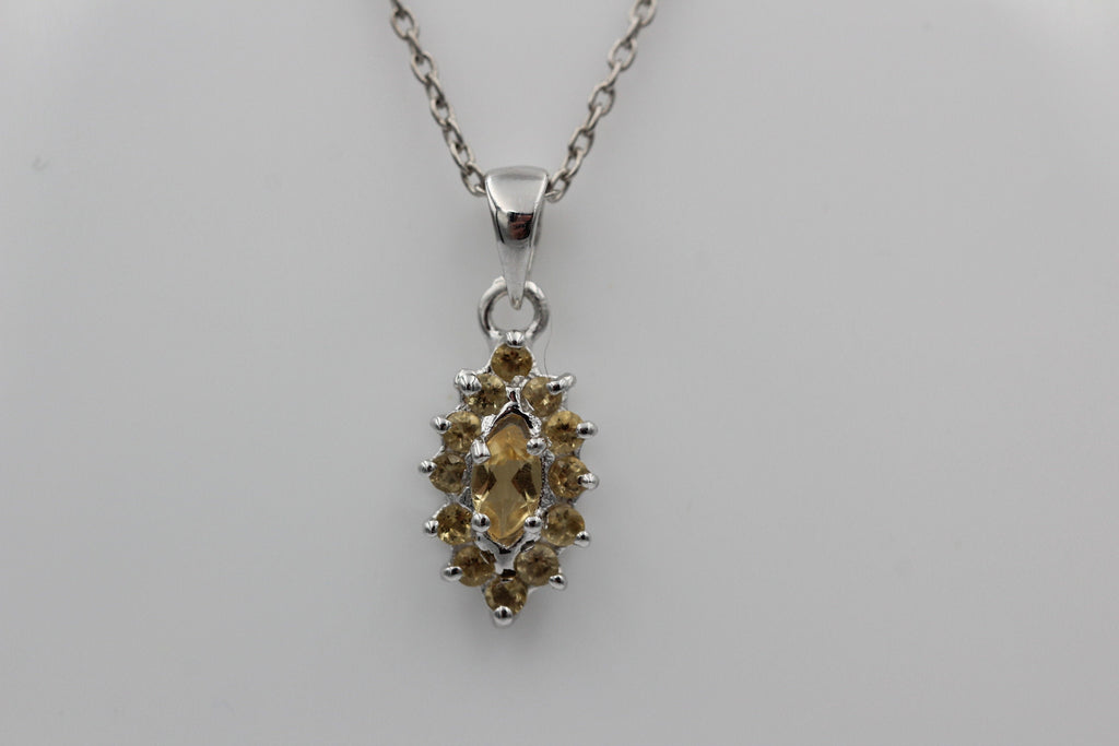 0,60 Carat Citrin Anhänger 925 Silber goldgelber Edesltein Top