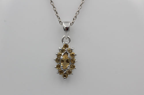 0,60 Carat Citrin Anhänger 925 Silber goldgelber Edesltein Top