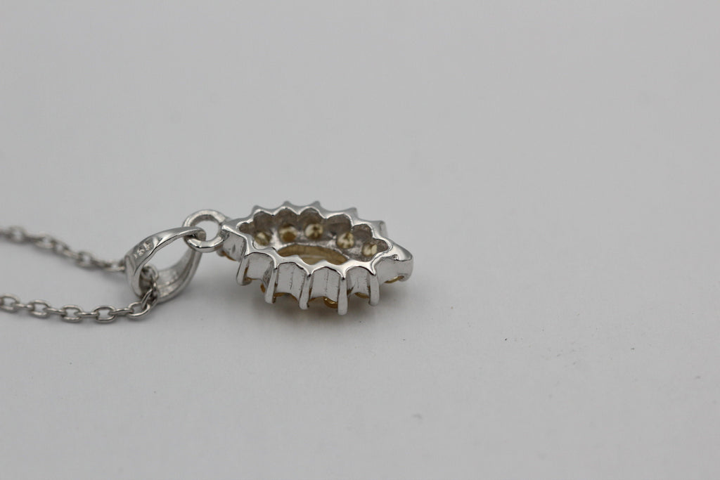0,60 Carat Citrin Anhänger 925 Silber goldgelber Edesltein Top