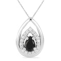 Edler 0,51 Carat schwarzer Onyx Anhänger 925 Silber Collier Kette Onyx Anhänger