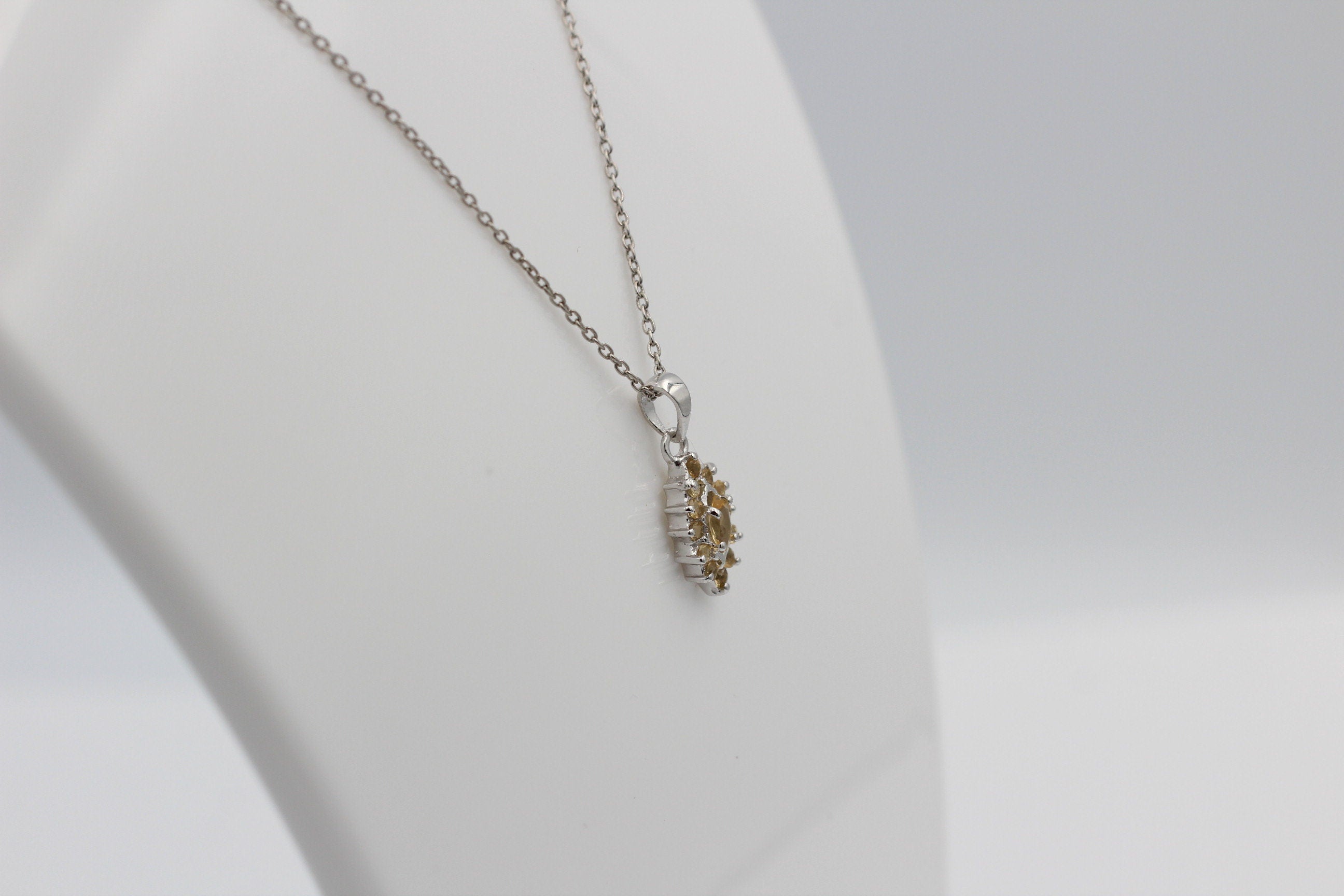 0,60 Carat Citrin Anhänger 925 Silber goldgelber Edesltein Top