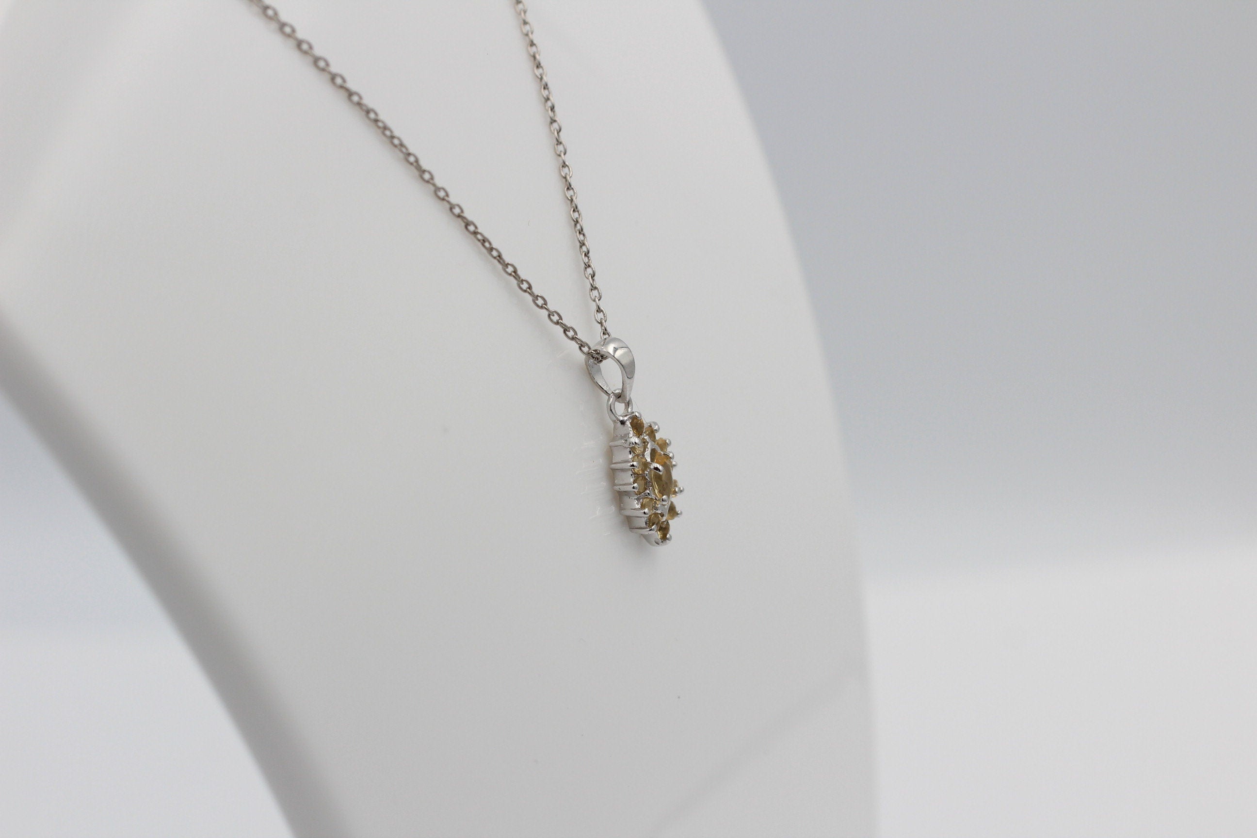 0,60 Carat Citrin Anhänger 925 Silber goldgelber Edesltein Top