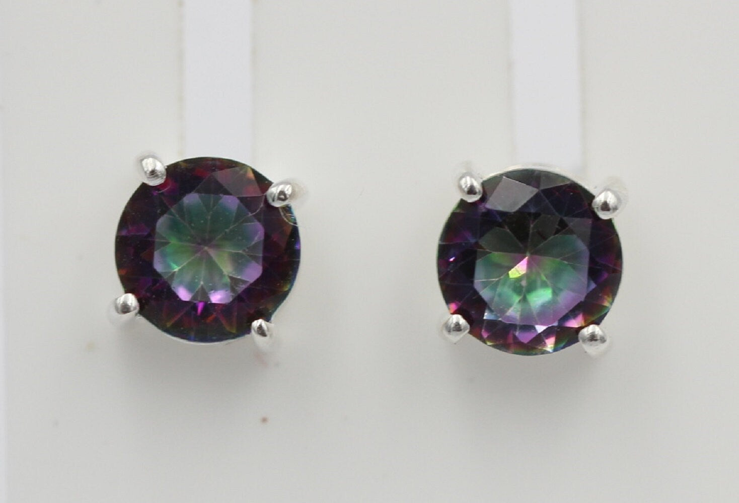 1,85 Carat Mystik Topas Ohrstecker 925 Silber mystischer Topas Unisex Top Edel