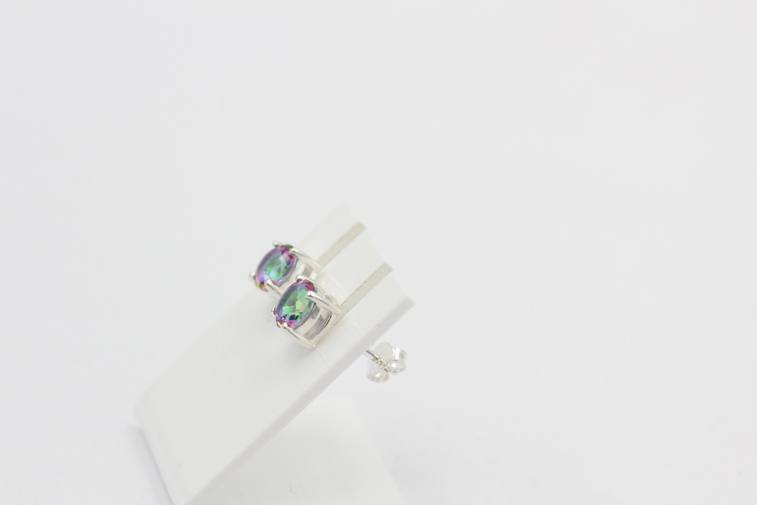 1,85 Carat Mystik Topas Ohrstecker 925 Silber mystischer Topas Unisex Top Edel