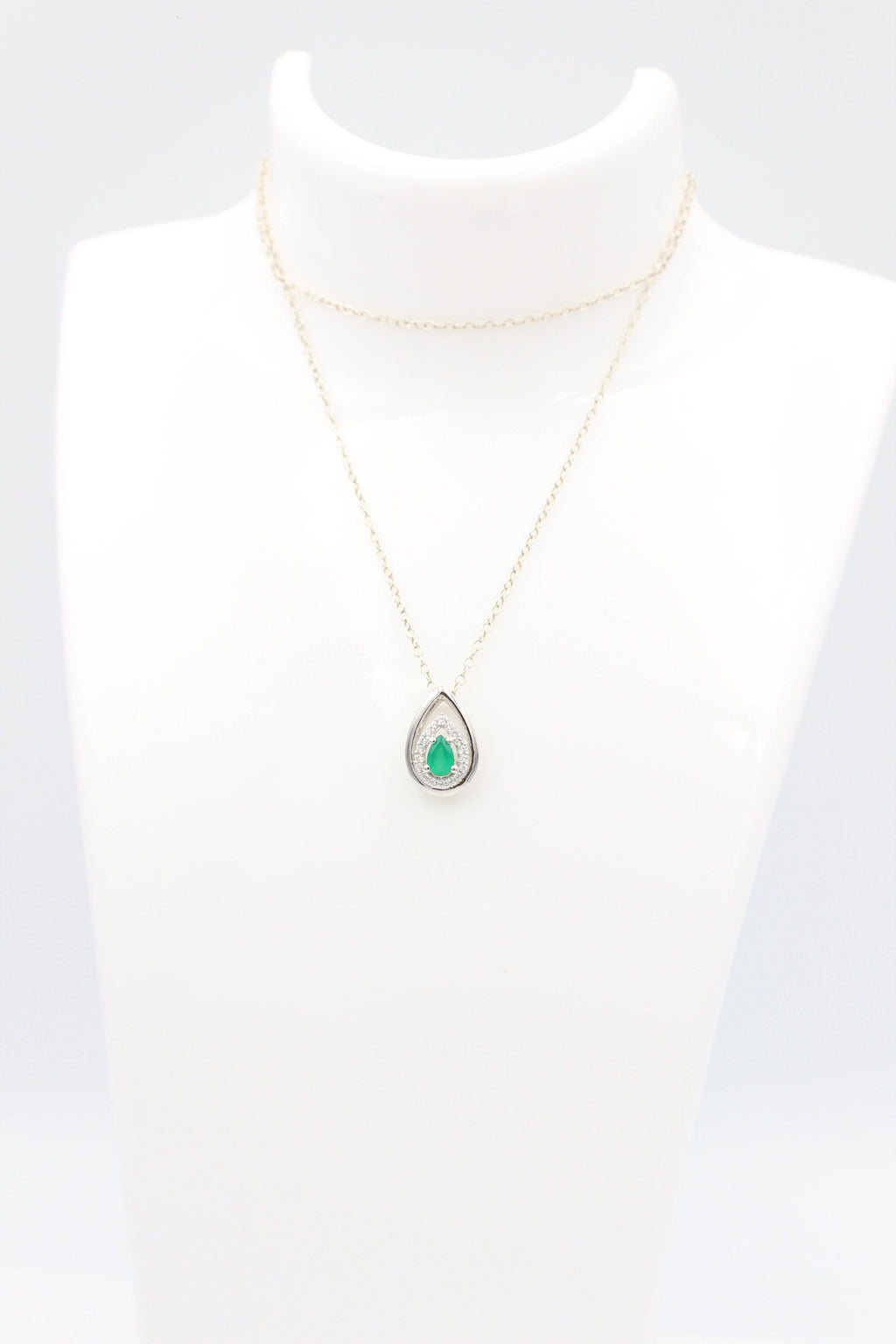 Edler 0,51 Carat grüner Onyx Anhänger 925 Silber  grüner Edelstein seltener grüner Onyx