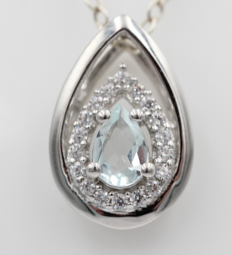 Edler 0,51 Carat Aquamarin Anhänger 925 Silber  wunderschöner Edelstein