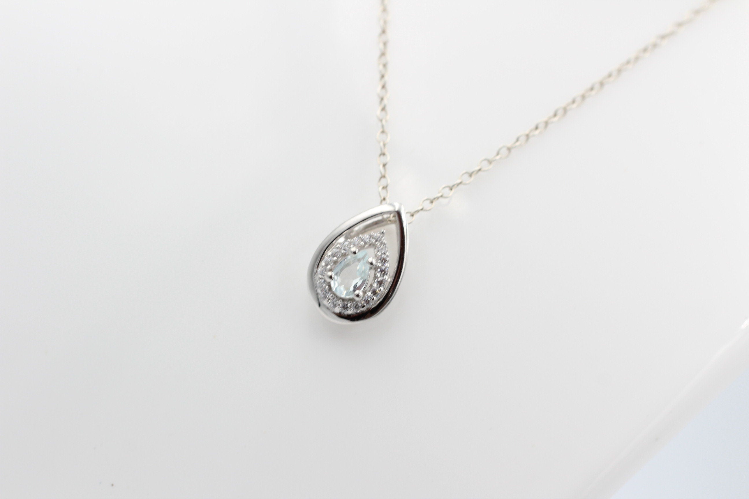 Edler 0,51 Carat Aquamarin Anhänger 925 Silber  wunderschöner Edelstein