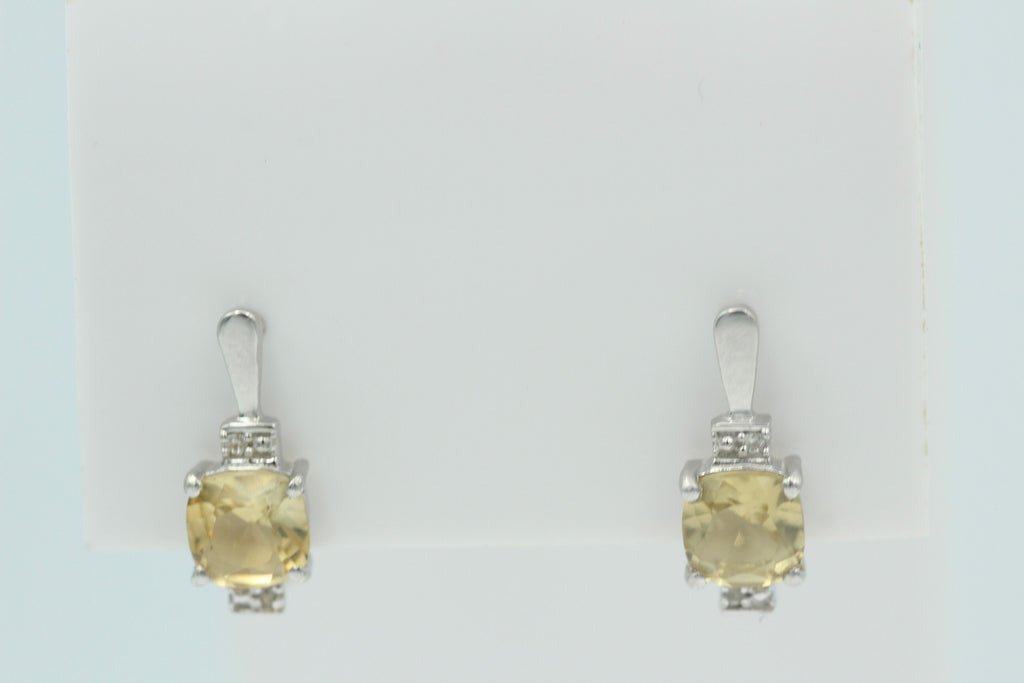 2,94 Carat Whisky Quarz Ohrstecker 925 Sterling Silber mit Cubic Zirkon Top