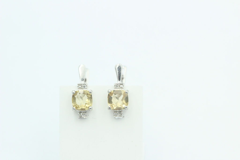 2,94 Carat Whisky Quarz Ohrstecker 925 Sterling Silber mit Cubic Zirkon Top