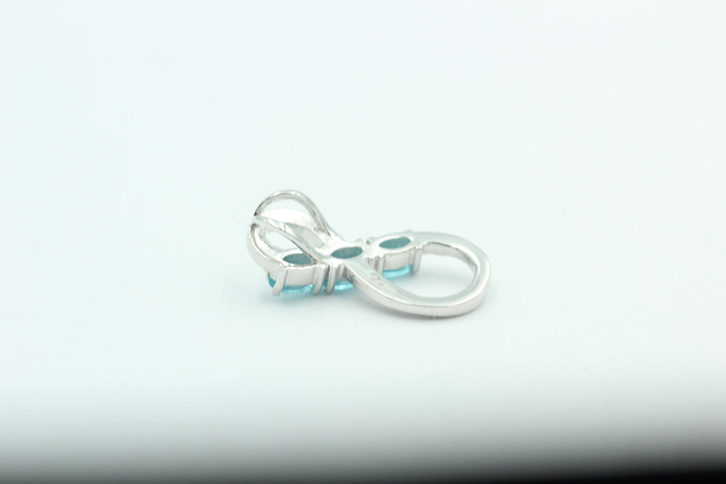 0,72 Carat seltener Apatit Anhänger Unendlichkeit 925 Silber Infinity