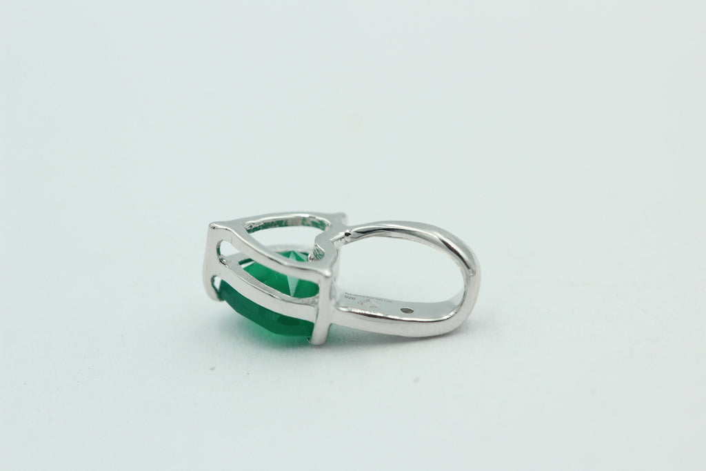 0,56 Carat grüner Onyx Herz Anhänger 925 Silber  grüner Edelstein
