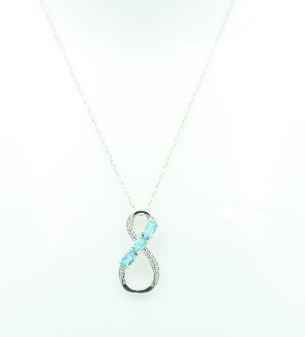0,72 Carat seltener Apatit Anhänger Unendlichkeit 925 Silber Infinity