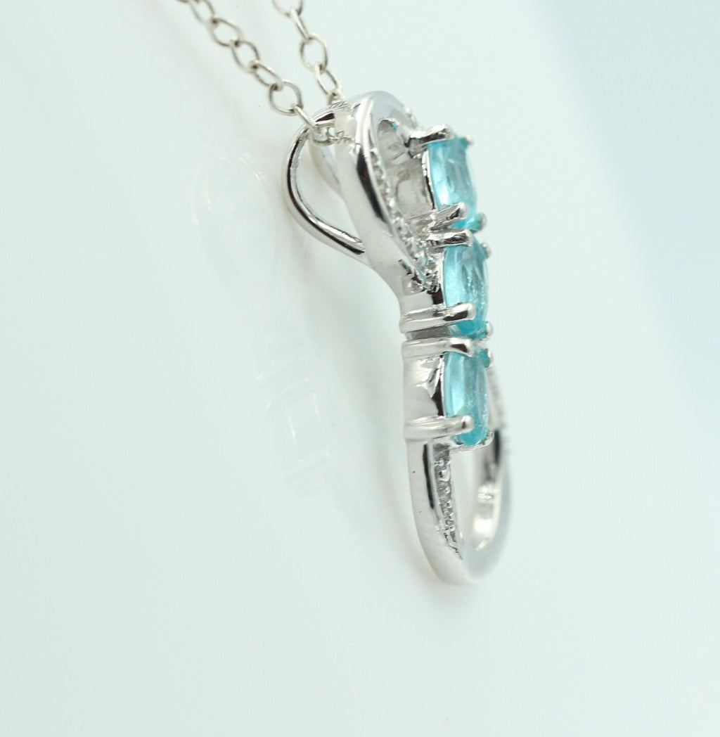 0,72 Carat seltener Apatit Anhänger Unendlichkeit 925 Silber Infinity
