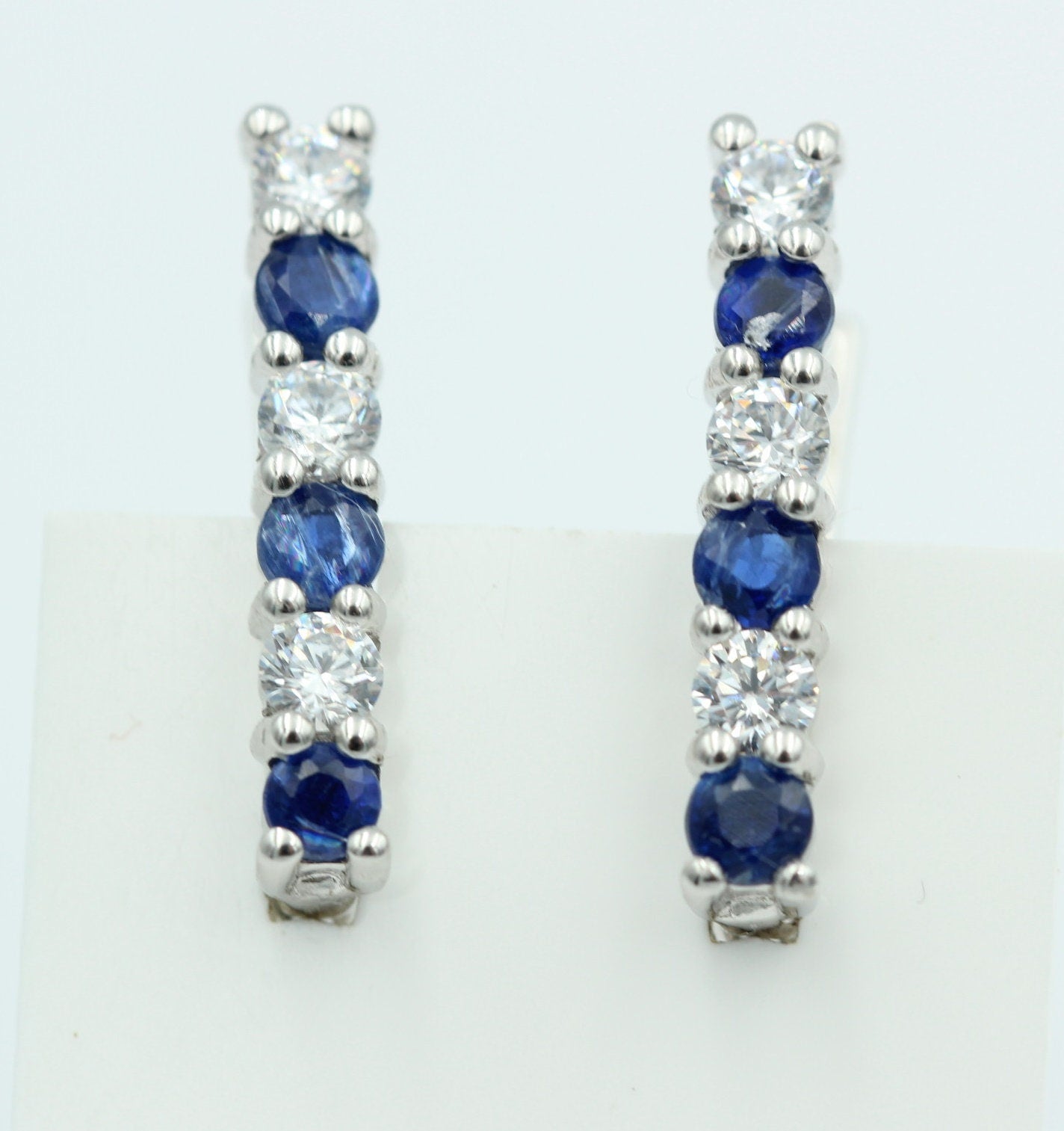 Edle 1,1 Carat seltener blauer Kyanit Ohrschmuck 925 Silber Kyanit  mit Zirkonia