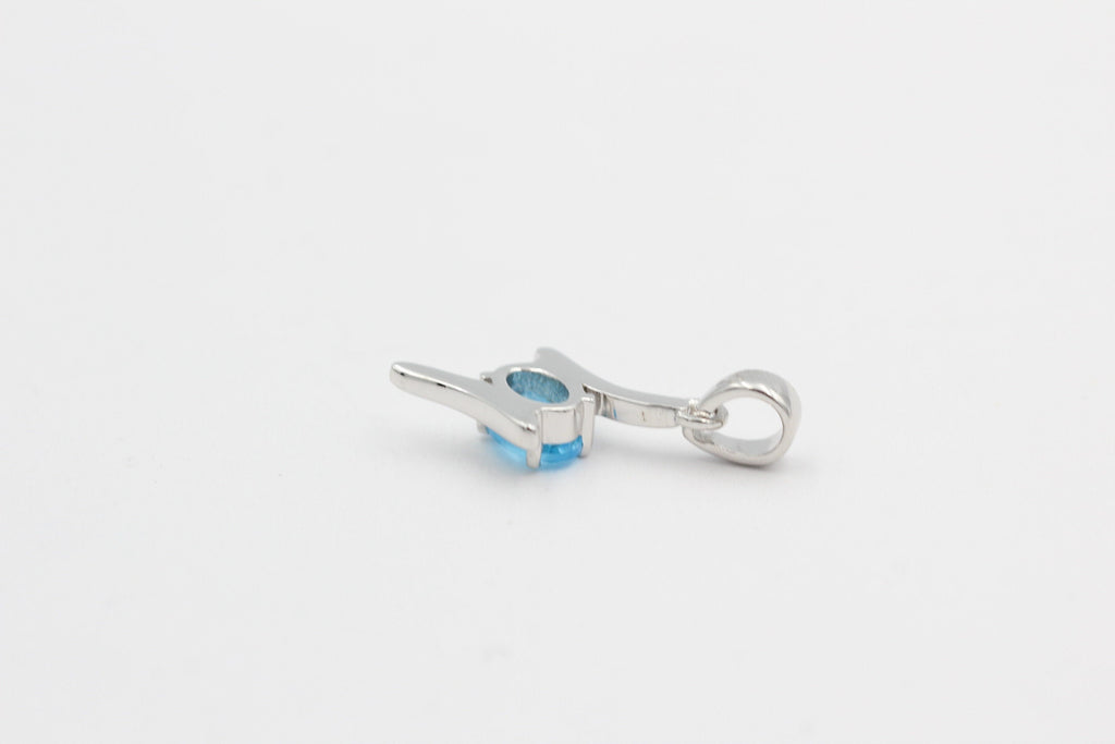 0,72 Carat schweizblauer Topas Anhänger 925 Silber swiss blue Topas