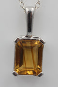 Edler 3,50 Carat Citrin Anhänger 925 Silber  goldgelber Edelstein